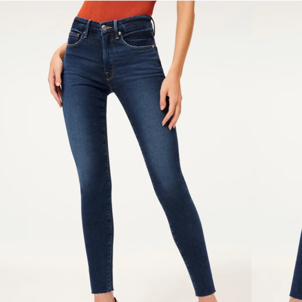Good American Good Legs Skinny Jeans with Raw Hem Size 2/26